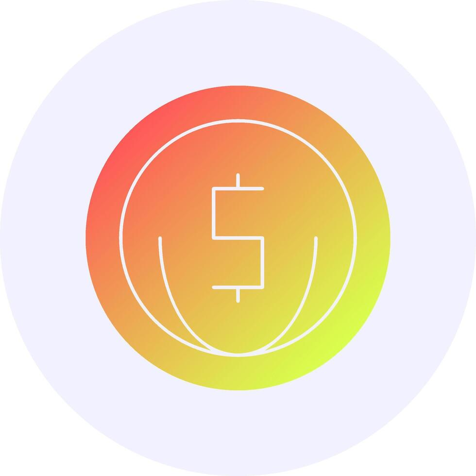 Coin Icon Minimal Gradient Style vector