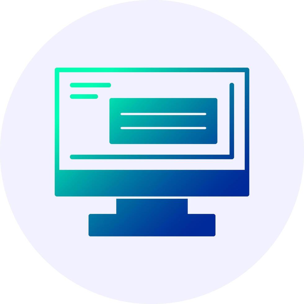Computer Icon Minimal Gradient Style vector