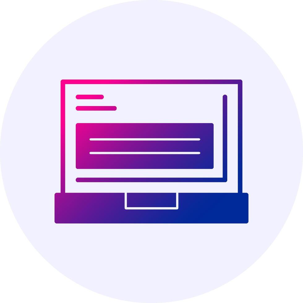 Laptop Icon Minimal Gradient Style vector