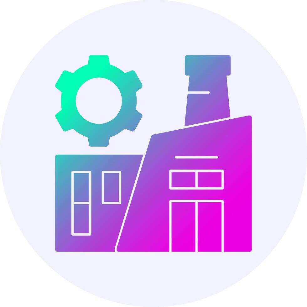 Factory Icon Minimal Gradient Style vector