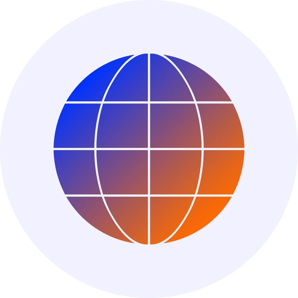 Global Icon Minimal Gradient Style vector