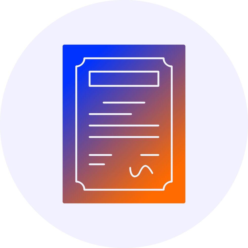 Certificate Icon Minimal Gradient Style vector