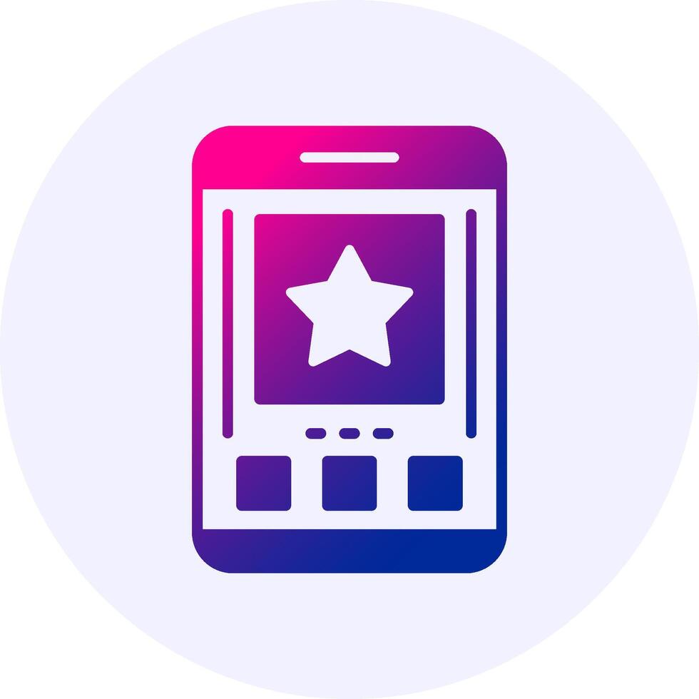Star Mobile Interface Icon Minimal Gradient Style vector
