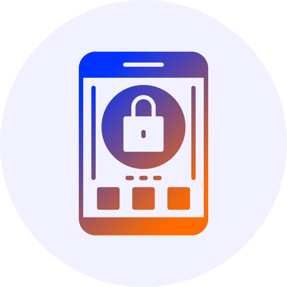Lock Mobile Interface Icon Minimal Gradient Style vector