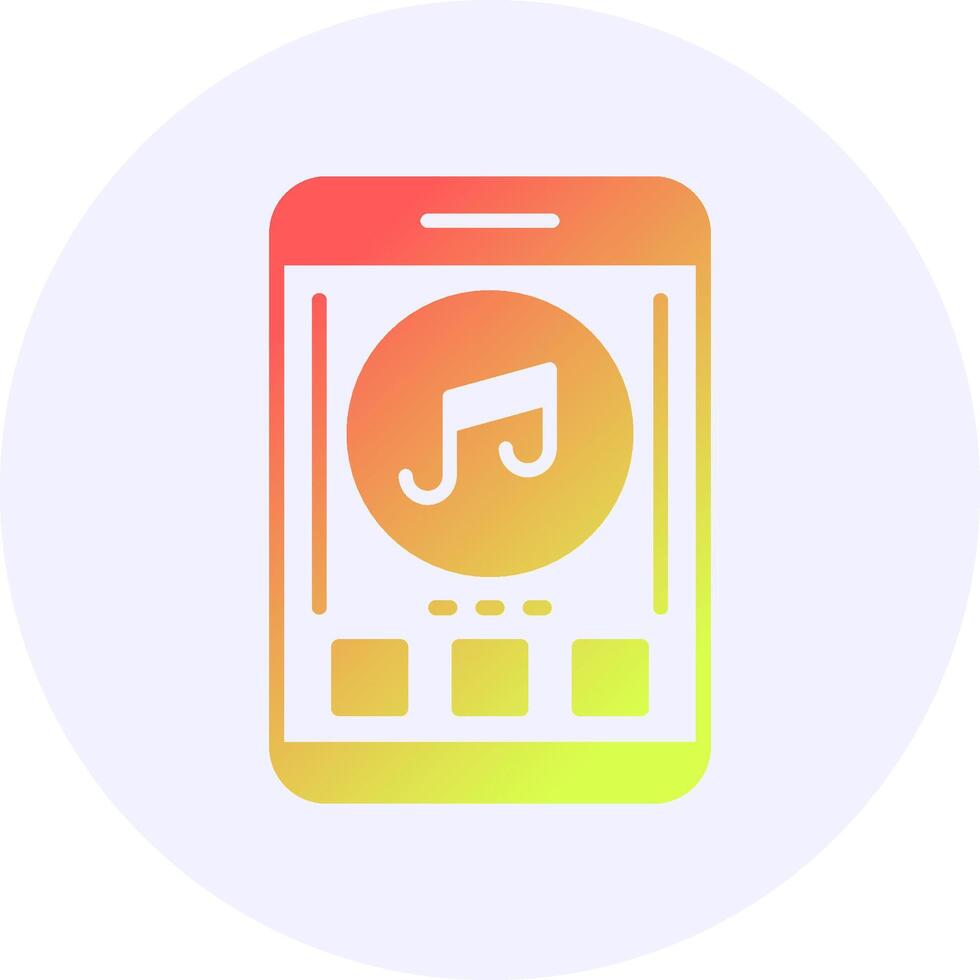 Music Mobile Interface Icon Minimal Gradient Style vector
