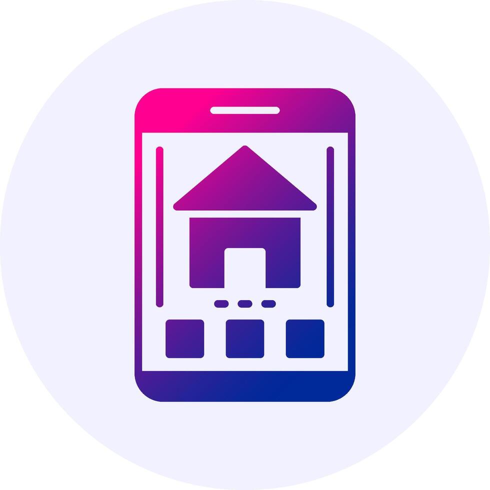 Home Mobile Interface Icon Minimal Gradient Style vector