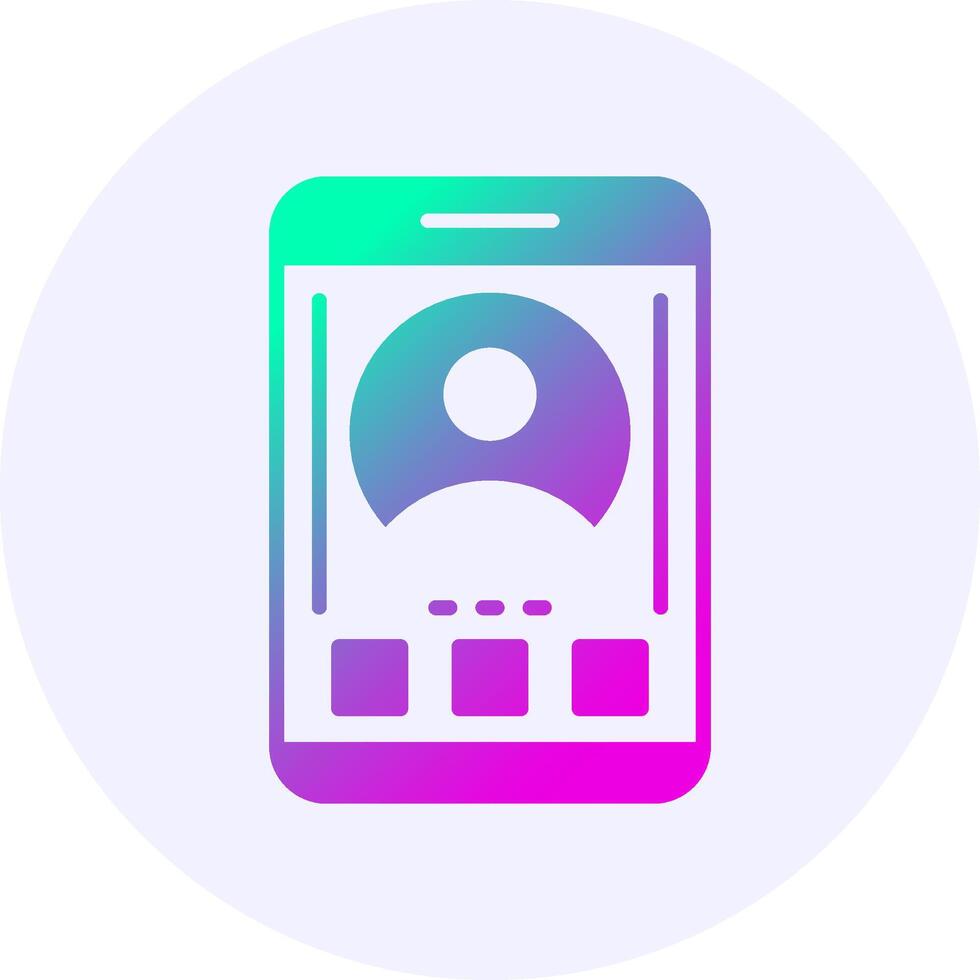 Profile Mobile Interface Icon Minimal Gradient Style vector