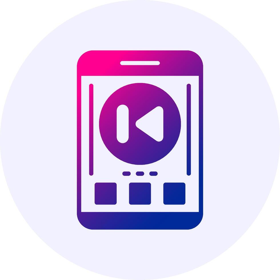 Skip backward Mobile Interface Icon Minimal Gradient Style vector