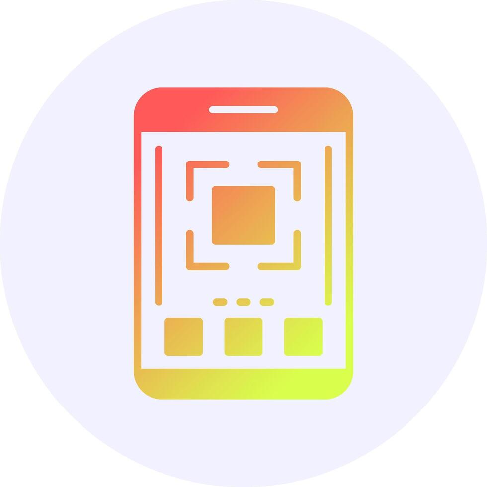 Full screen Mobile Interface Icon Minimal Gradient Style vector