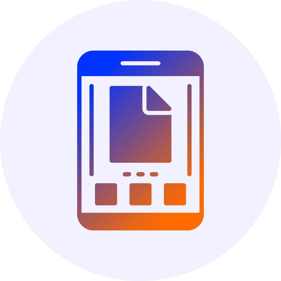 File Mobile Interface Icon Minimal Gradient Style vector