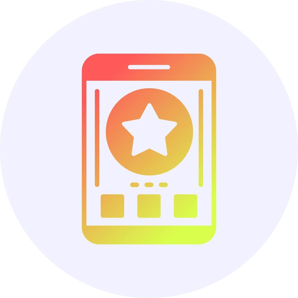 Star Mobile Interface Icon Minimal Gradient Style Design vector