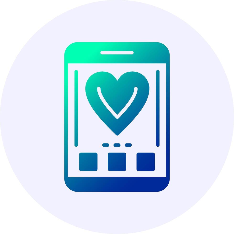 Heart Mobile Interface Icon Minimal Gradient Style vector
