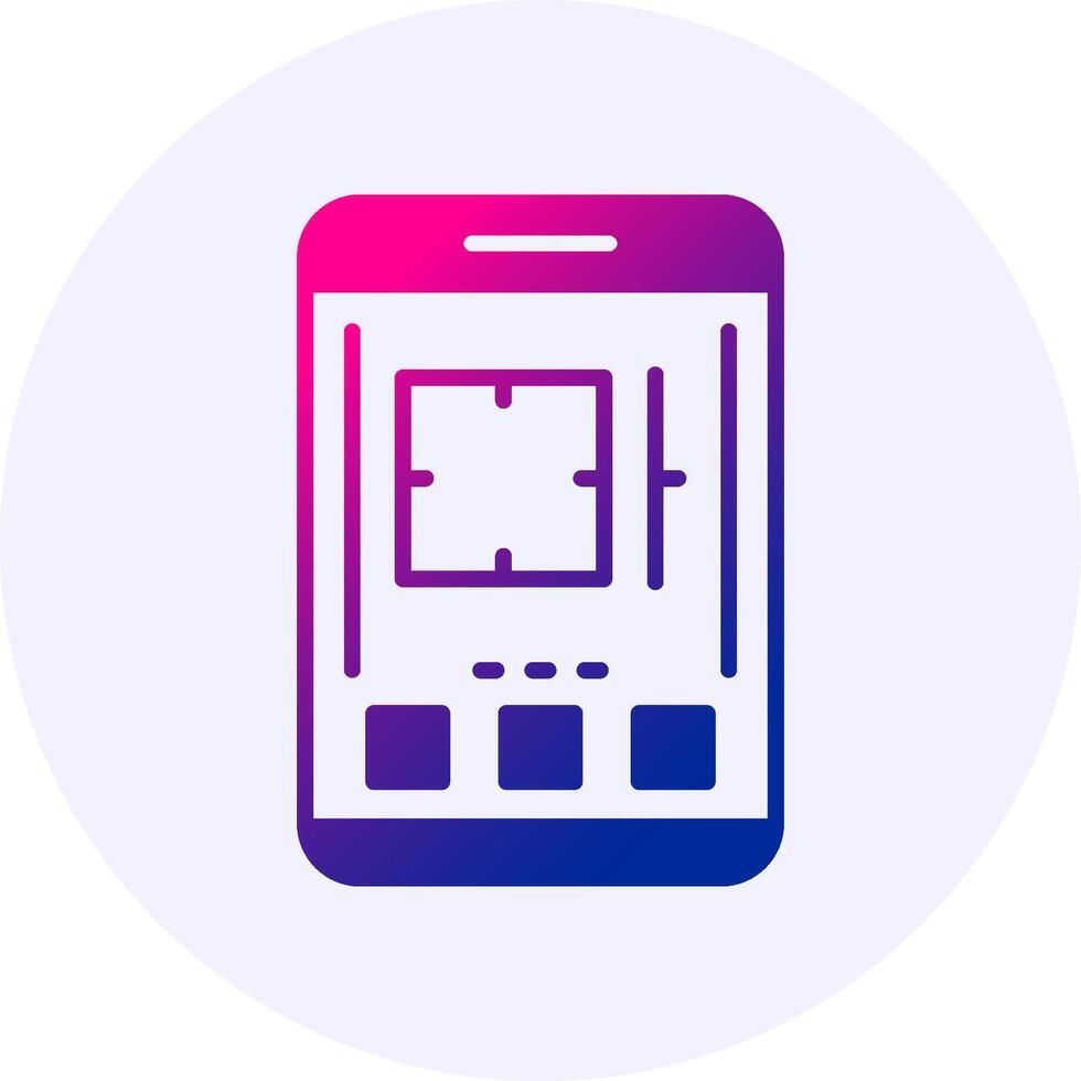 Camera Mobile Interface Icon Minimal Gradient Style vector