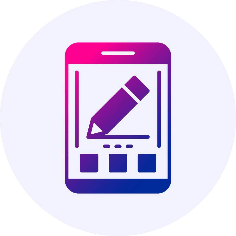 Edit Mobile Interface Icon Minimal Gradient Style vector