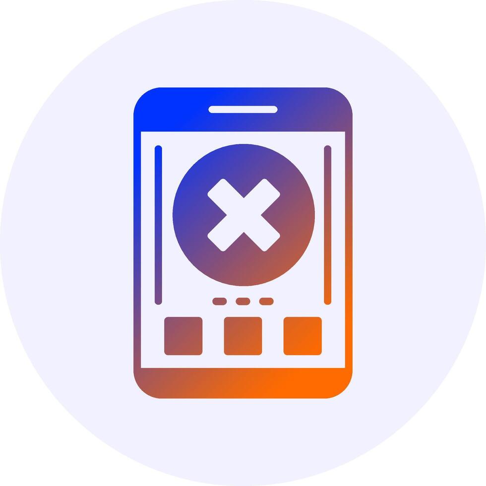 Close Mobile Interface Icon Minimal Gradient Style vector