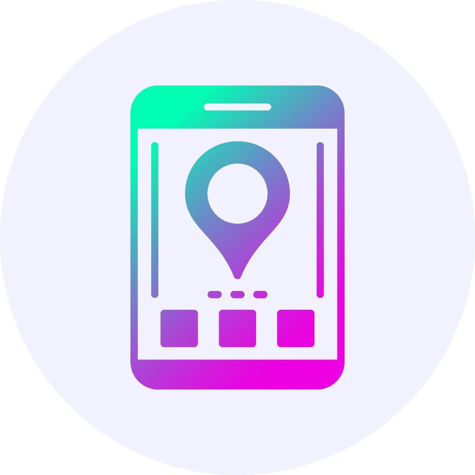 Location Mobile Interface Icon Minimal Gradient Style vector