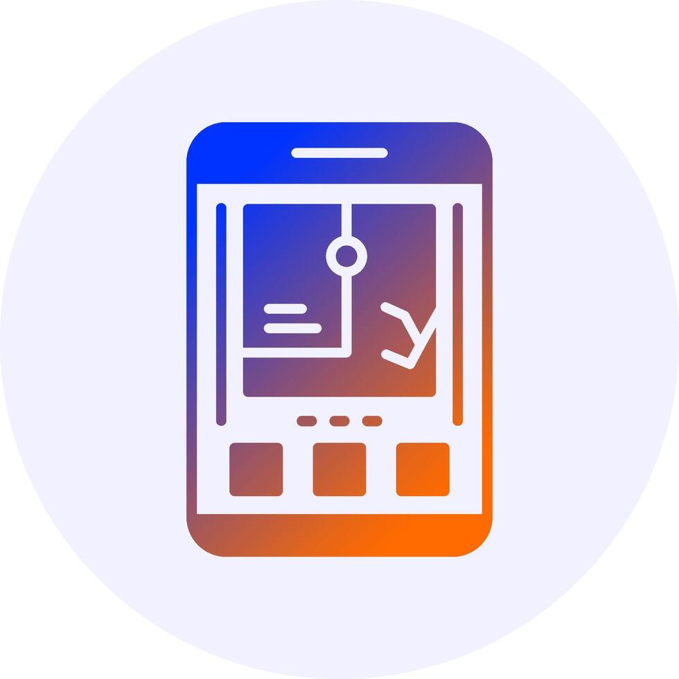 GPS Mobile Interface Icon Minimal Gradient Style vector