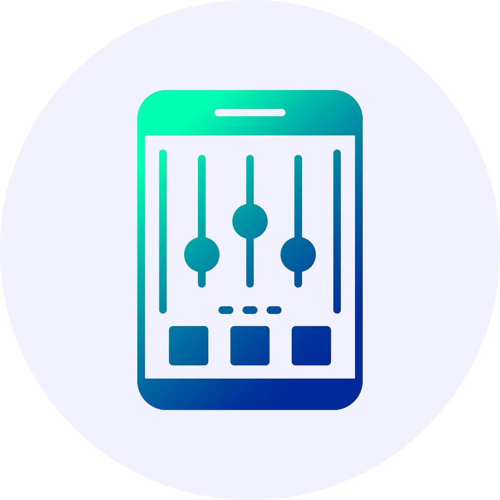 Settings Mobile Interface Icon Minimal Gradient Style Design vector