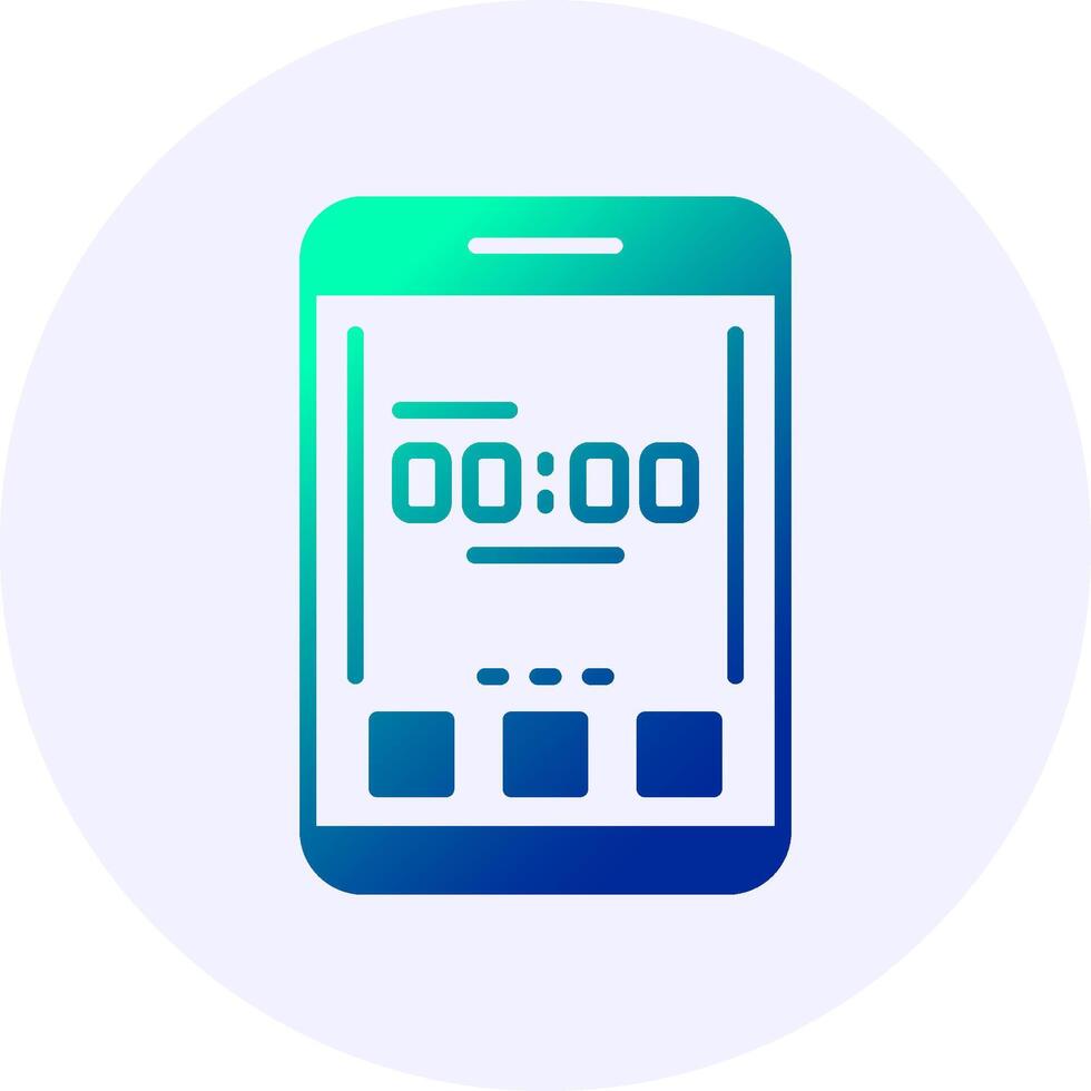 Clock Mobile Interface Icon Minimal Gradient Style vector