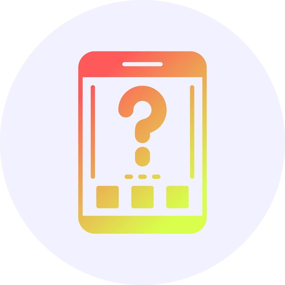 Question mark Mobile Interface Icon Minimal Gradient Style vector