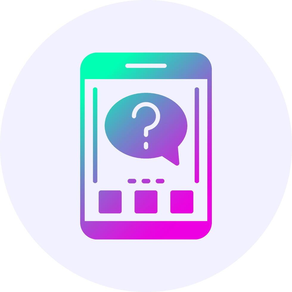 Question Mobile Interface Icon Minimal Gradient Style vector