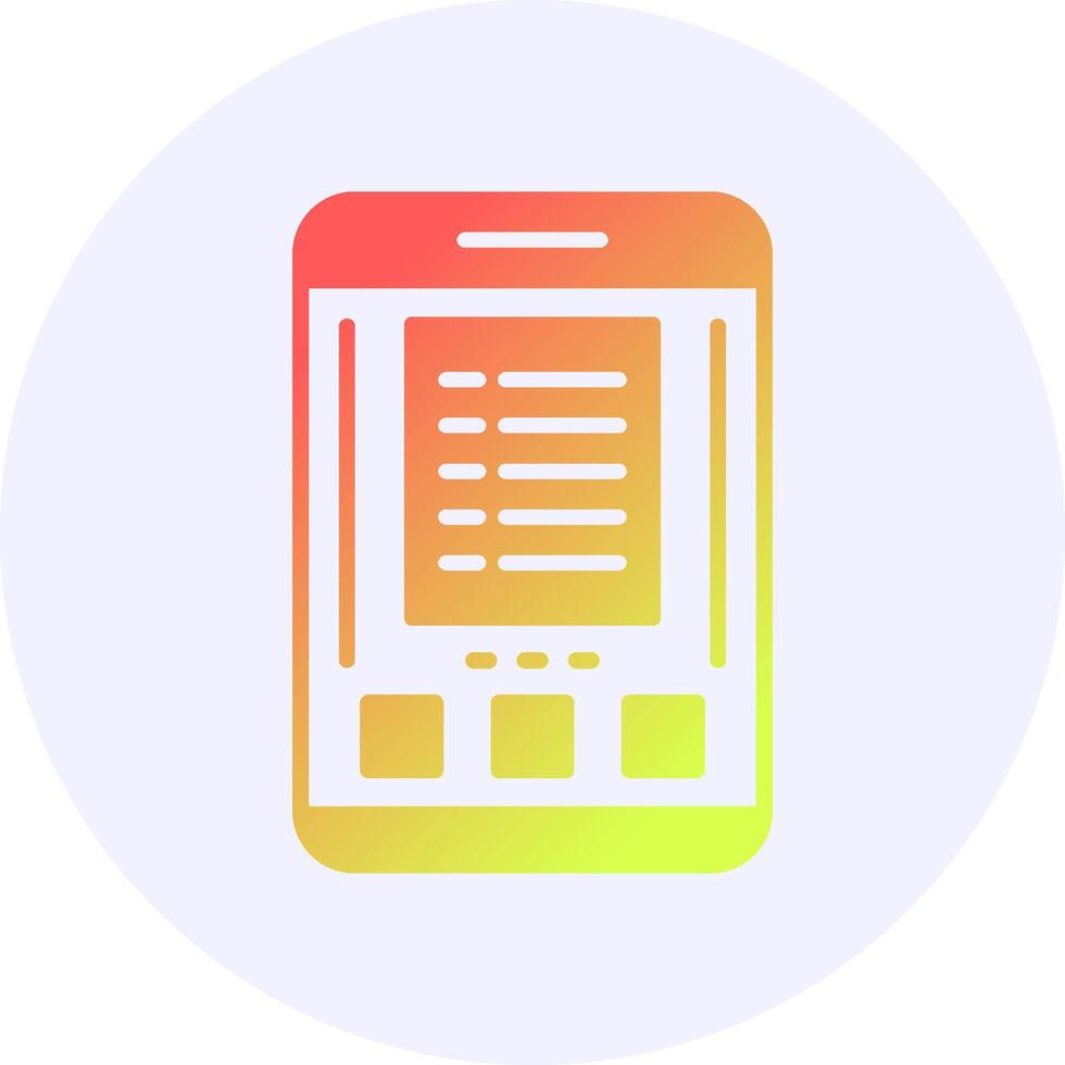 List Mobile Interface Icon Minimal Gradient Style vector