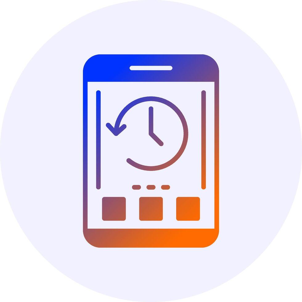 History Mobile Interface Icon Minimal Gradient Style vector