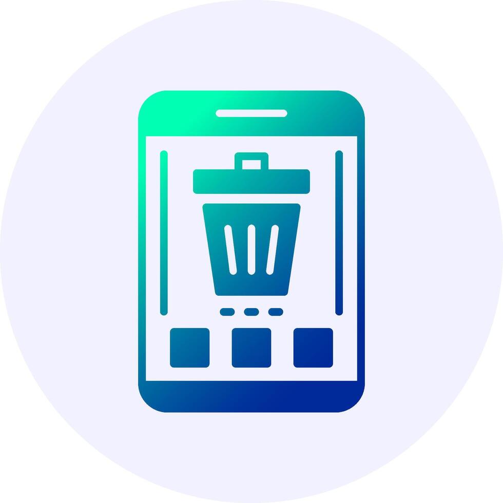 Trash Mobile Interface Icon Minimal Gradient Style vector