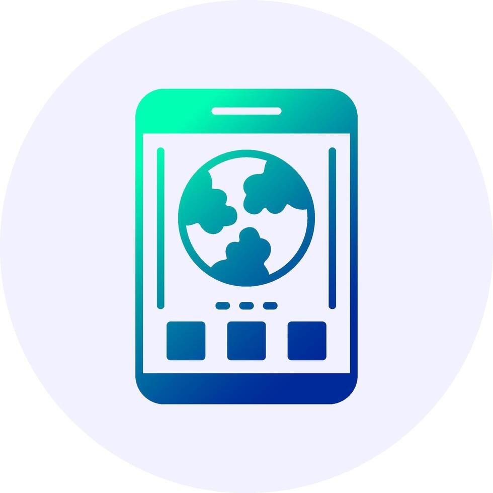 Earth Mobile Interface Icon Minimal Gradient Style vector