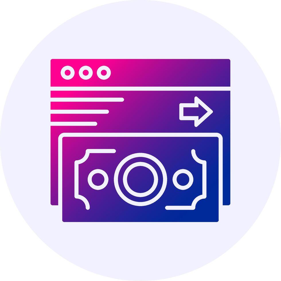 Online Payment Icon Minimal Gradient Style vector