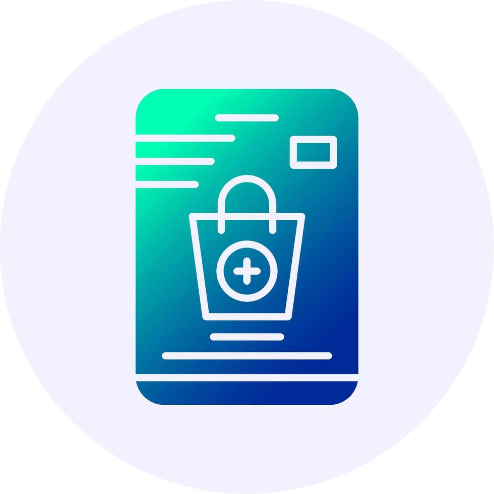 Mobile Shopping Icon Minimal Gradient Style vector