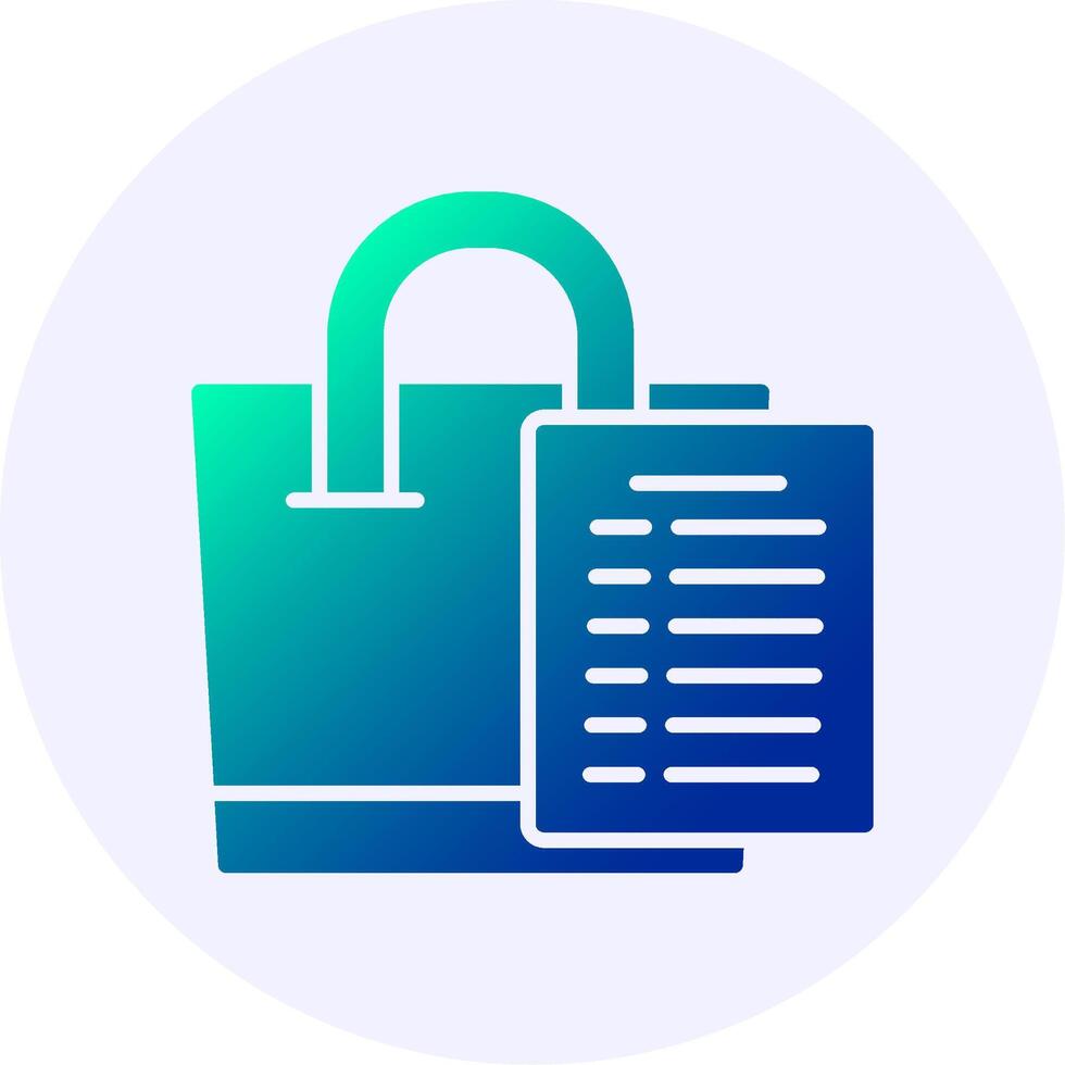 Shopping List Icon Minimal Gradient Style vector