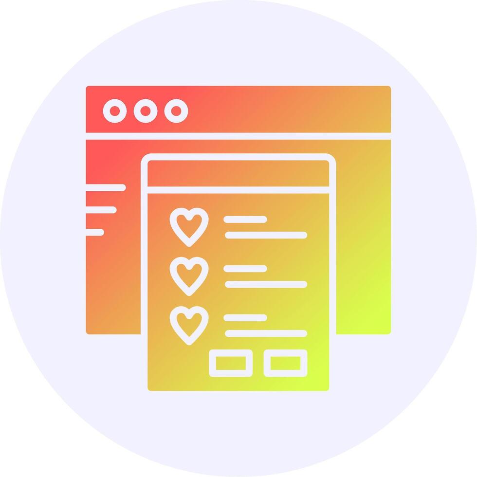 Wishlist Icon Gradient Style Design vector