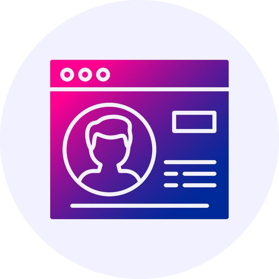 User Profile Icon Minimal Gradient Style vector