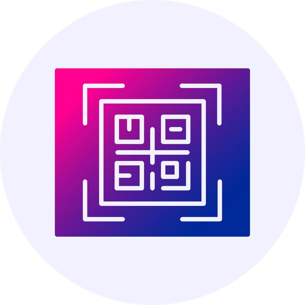 QR Code Icon Minimal Gradient Style vector