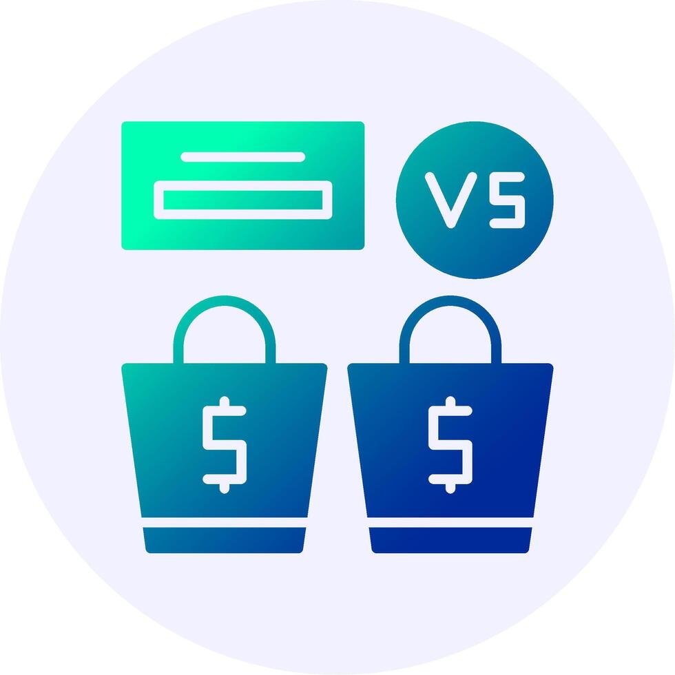 Price Comparison Icon Minimal Gradient Style vector