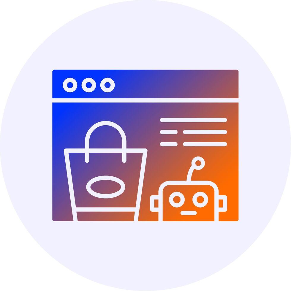 Virtual Shopping Assistant Icon Minimal Gradient Style vector