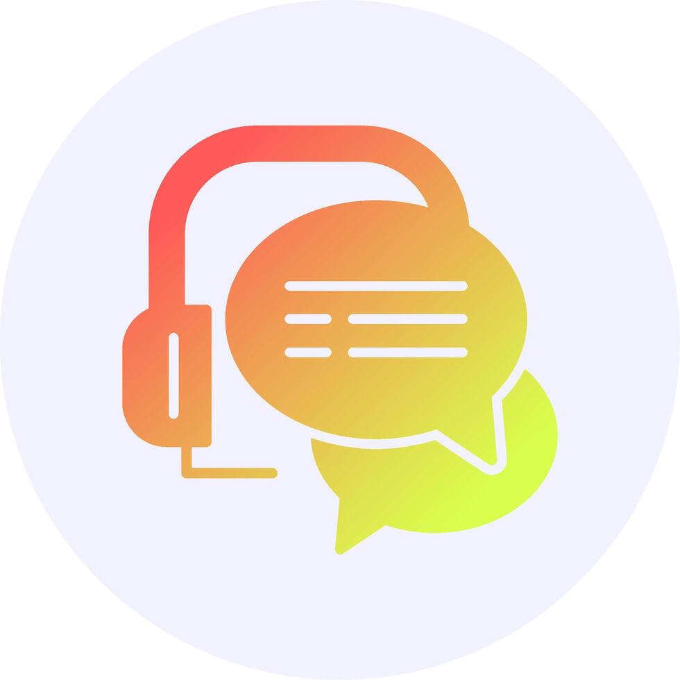 Live Chat Icon Minimal Gradient Style vector