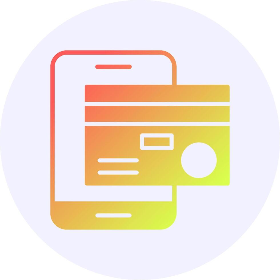 Mobile banking Icon Minimal Gradient Style vector