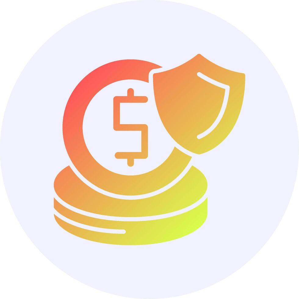Financial security Icon Minimal Gradient Style vector