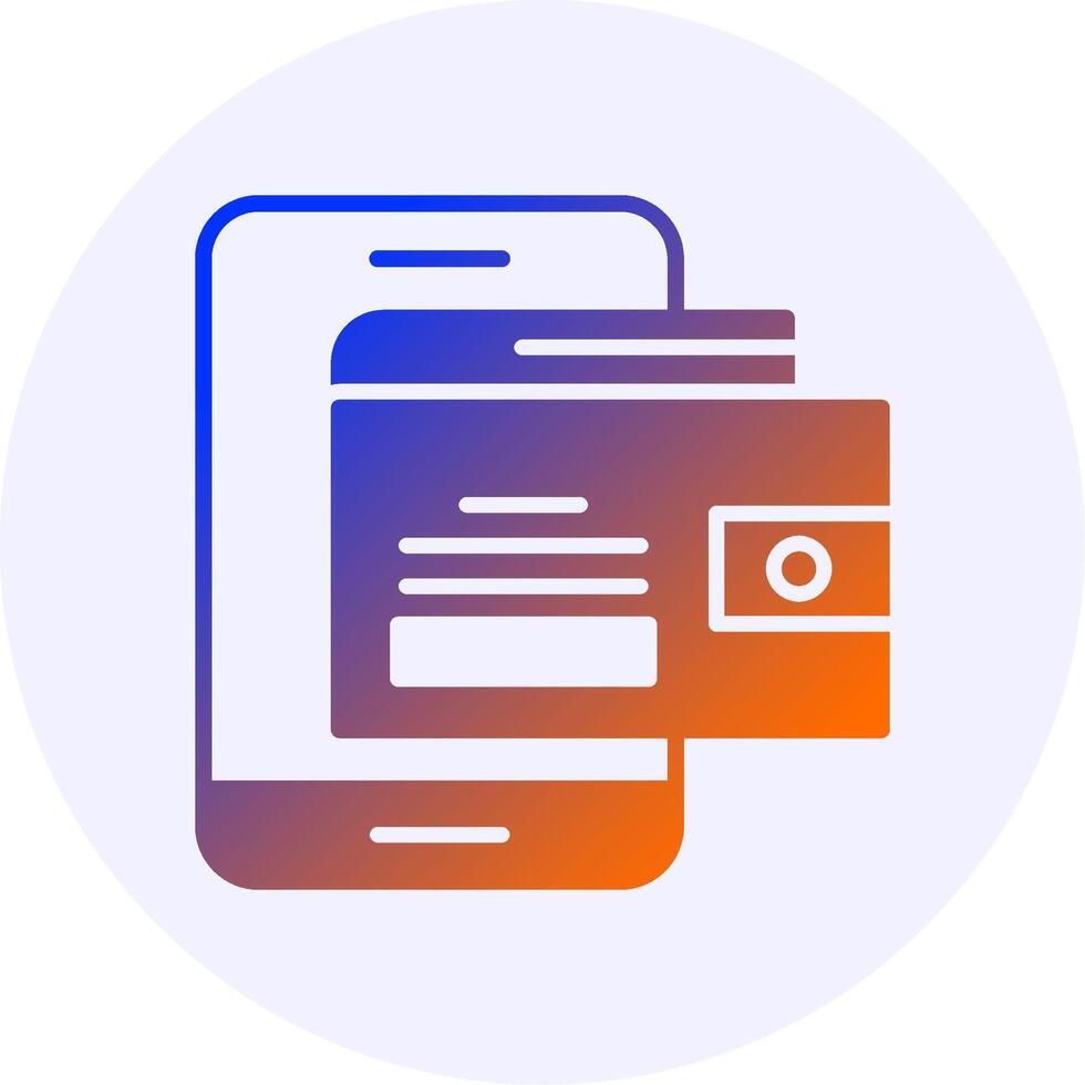 Mobile wallet Icon Minimal Gradient Style vector