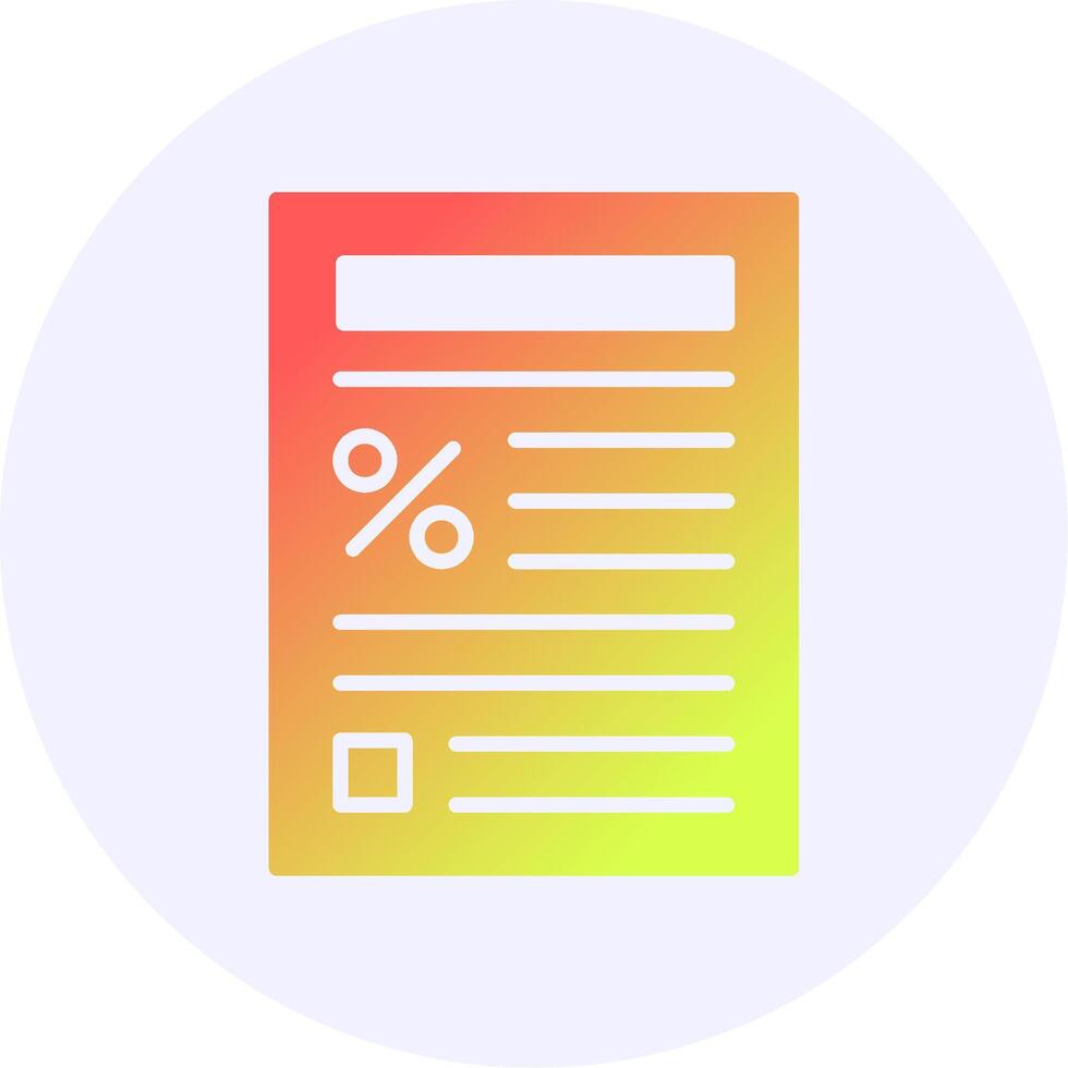 Tax forms Icon Minimal Gradient Style vector
