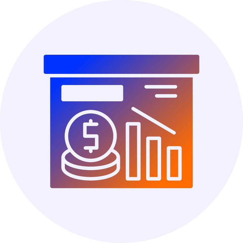 Recession Icon Minimal Gradient Style vector