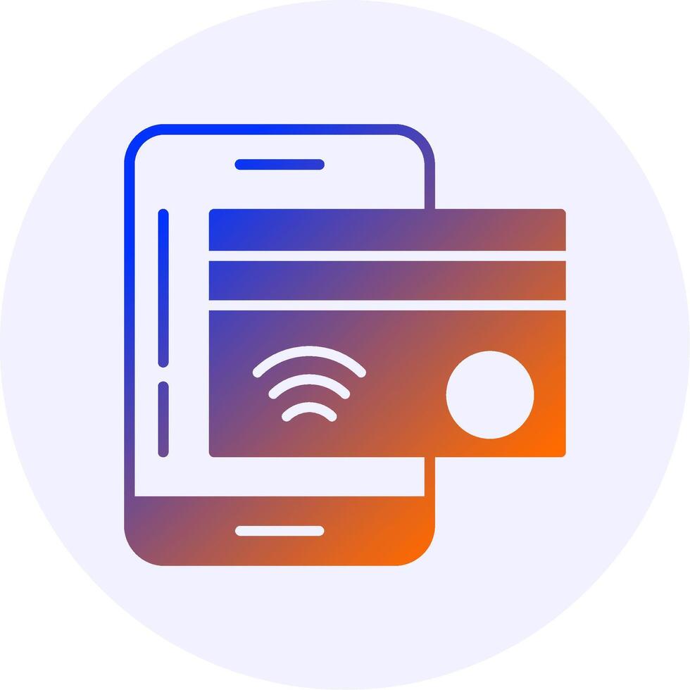 NFC payment Icon Minimal Gradient Style vector
