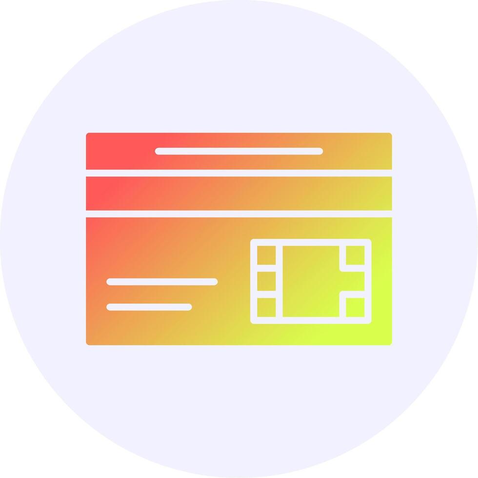 Chip card Icon Minimal Gradient Style vector