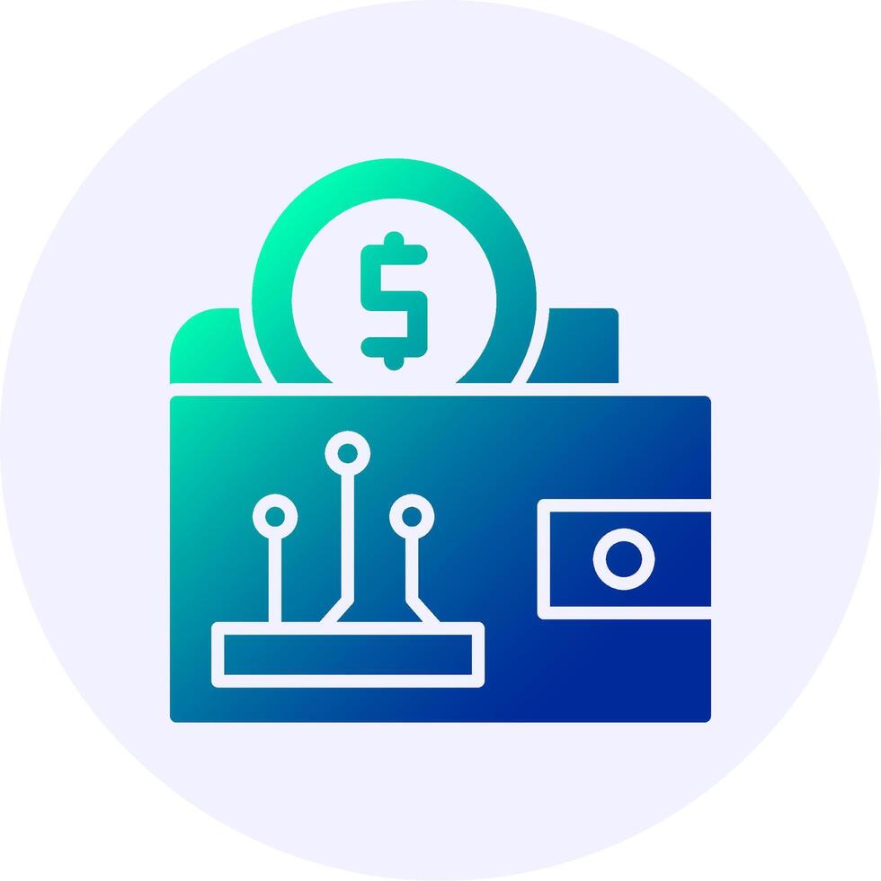 Digital wallet Icon Minimal Gradient Style Design vector