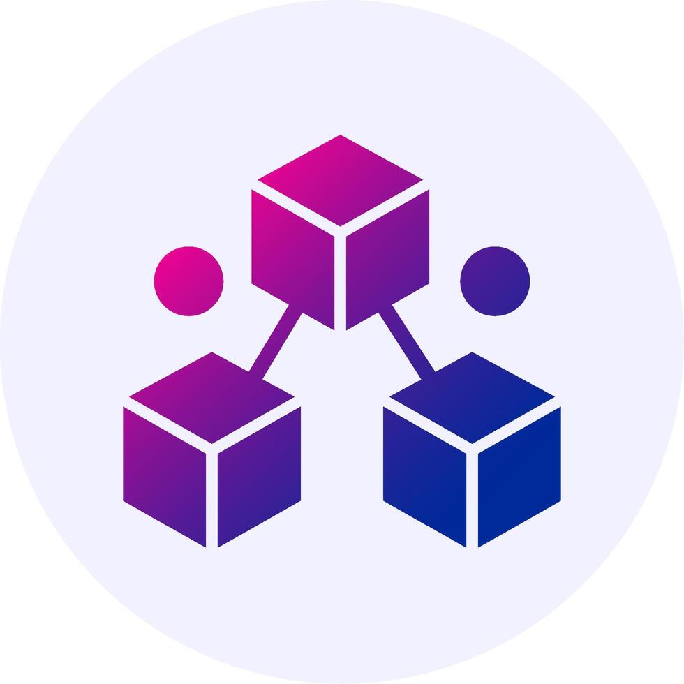 Blockchain Icon Minimal Gradient Style vector