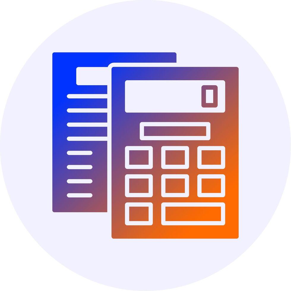 Retirement calculator Icon Minimal Gradient Style vector