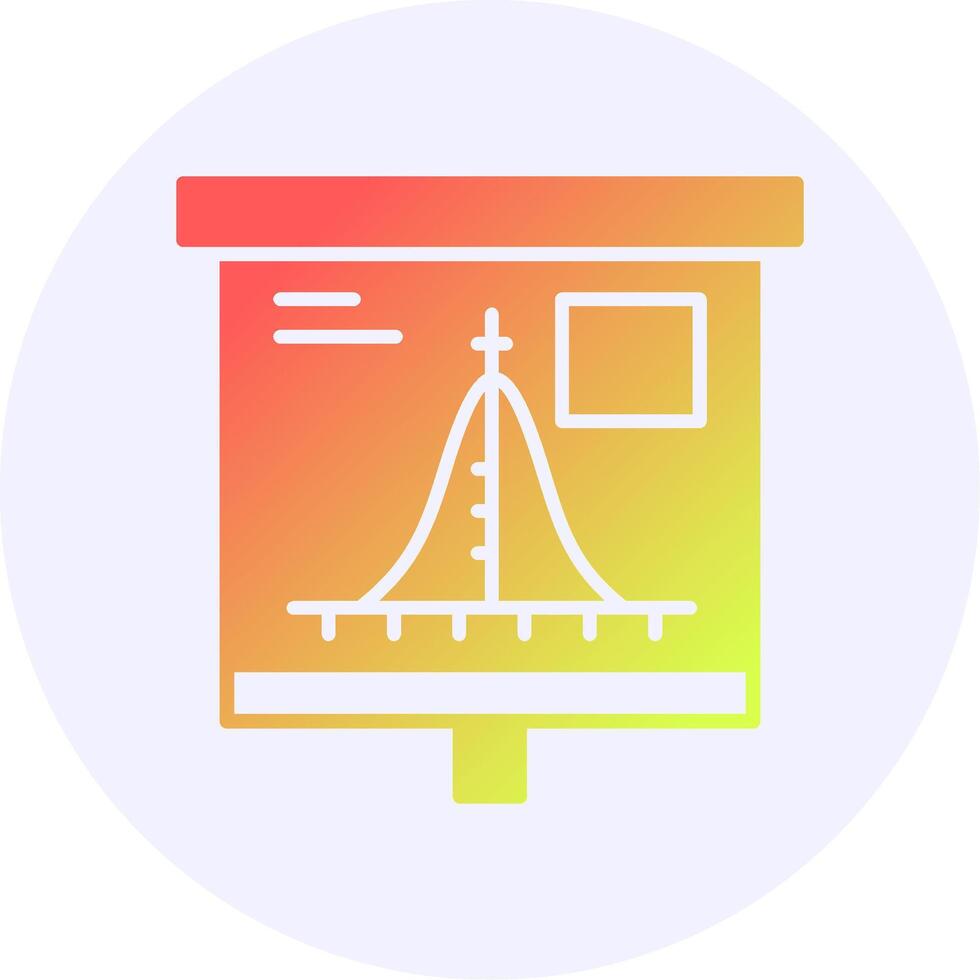Bell Shaped Graph Icon Minimal Gradient Style vector