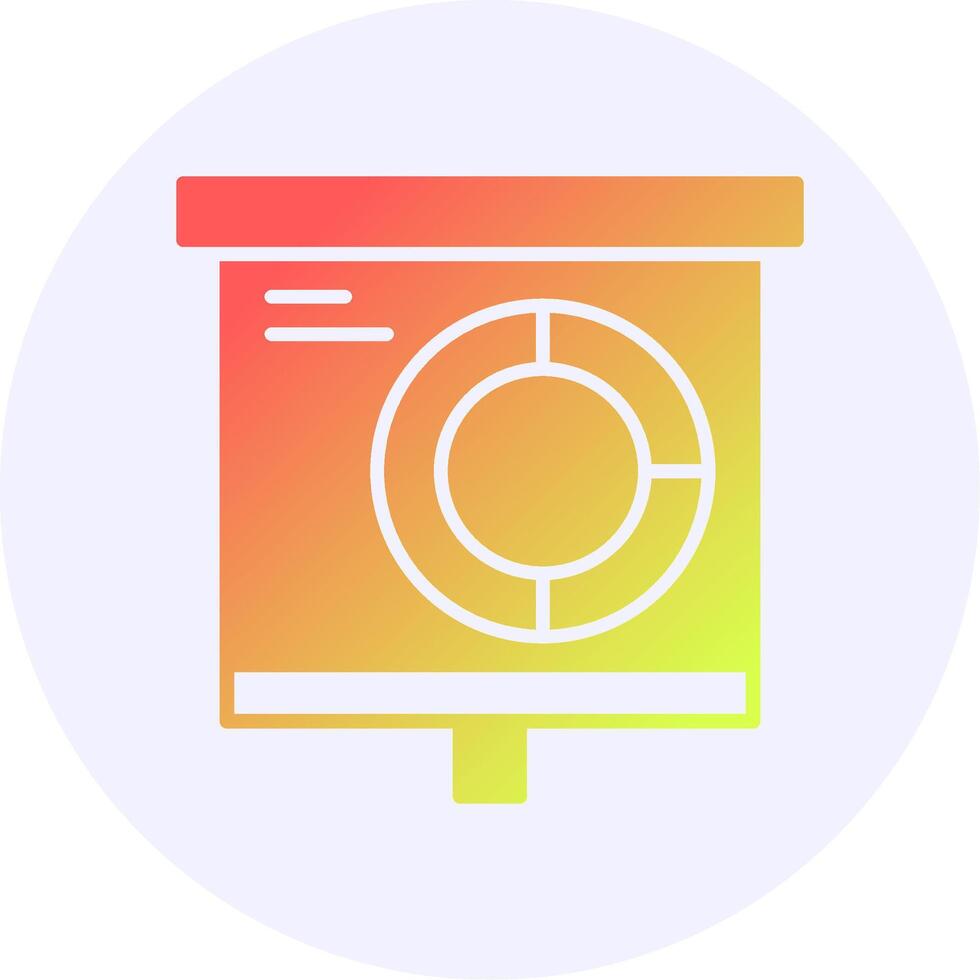 Donut Chart Icon Minimal Gradient Style vector